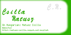 csilla matusz business card